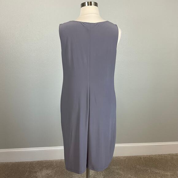 Two-Piece Shift Cocktail Dress and Jacket Size 14W Silver Metallic R&M Richards - Picture 9 of 15